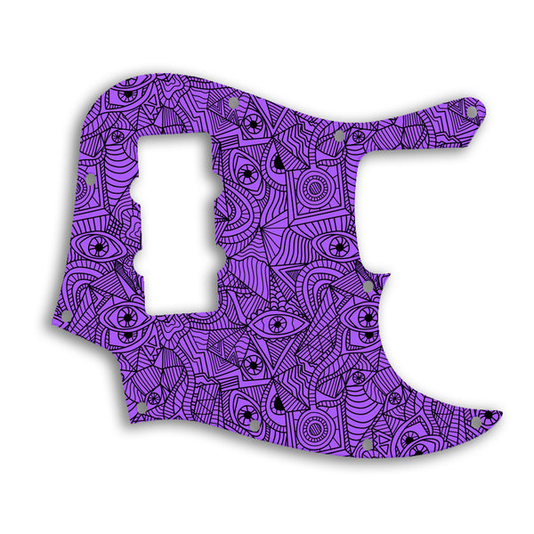 Fender Jazz Bass Modern Player 4 String Custom Pickguard Scratchplate Abstract Design