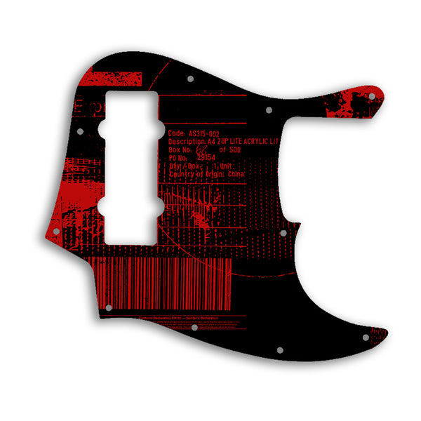 Fender Jazz Bass Modern Player 5 String Custom Pickguard Scratchplate ABSTRACT Design