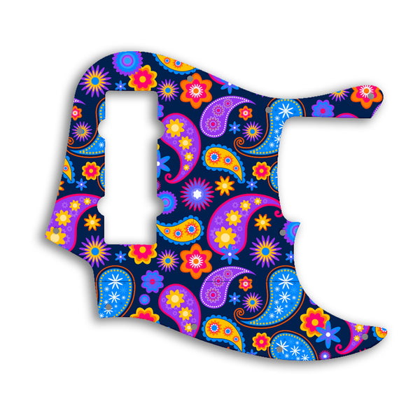 Fender Jazz Bass Modern Player 5 String Custom Pickguard Scratchplate Paisley Design