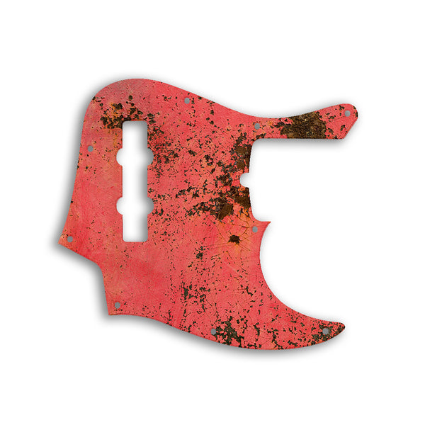 Fender Jazz Bass American Deluxe 4 String (21 Fret) Custom Pickguard Scratchplate Rust Design