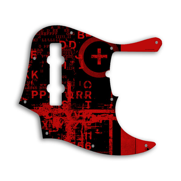 Fender Jazz Bass American Deluxe 5 String (21 Fret) Custom Pickguard Scratchplate ABSTRACT Design