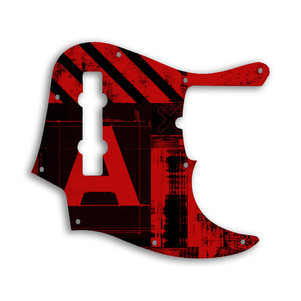 Fender Jazz Bass American Deluxe 5 String (21 Fret) Custom Pickguard Scratchplate ABSTRACT Design