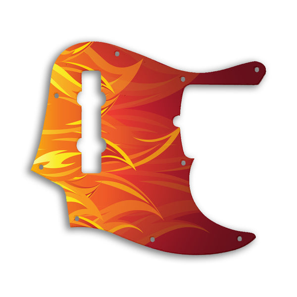 Fender Jazz Bass American Deluxe 5 String (21 Fret) Custom Pickguard Scratchplate Fire Design