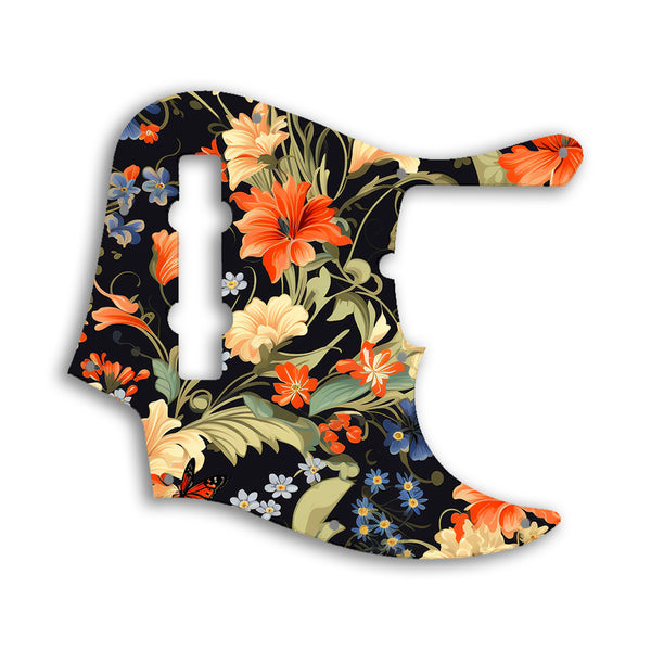 Fender Jazz Bass American Deluxe 5 String (21 Fret) Custom Pickguard Scratchplate Floral Design