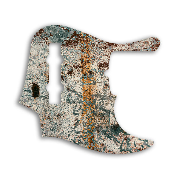 Fender Jazz Bass American Deluxe 5 String (21 Fret) Custom Pickguard Scratchplate Rust Design