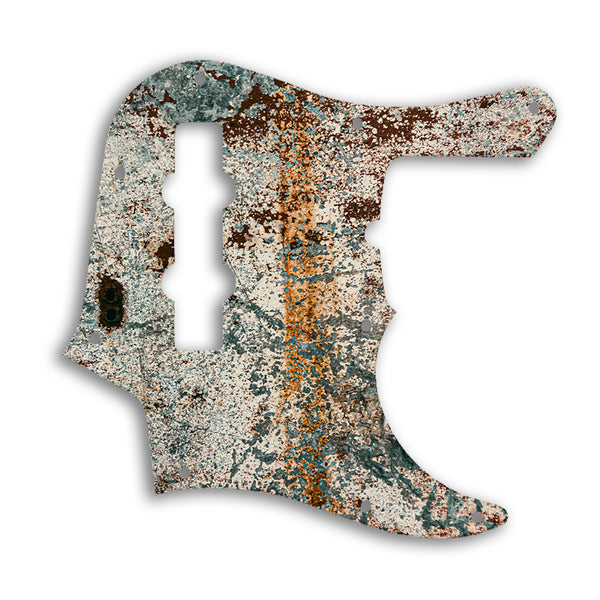 Fender Jazz Bass American Deluxe 4 String (22 Fret) Custom Pickguard Scratchplate Rust Design