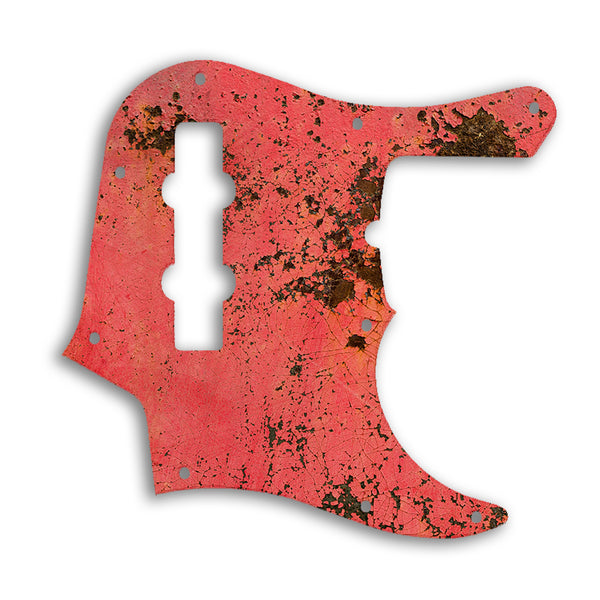 Fender Jazz Bass American Deluxe 4 String (22 Fret) Custom Pickguard Scratchplate Rust Design