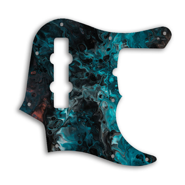 Fender Jazz Bass American Deluxe 4 String (22 Fret) Custom Pickguard Scratchplate SWIRL Design