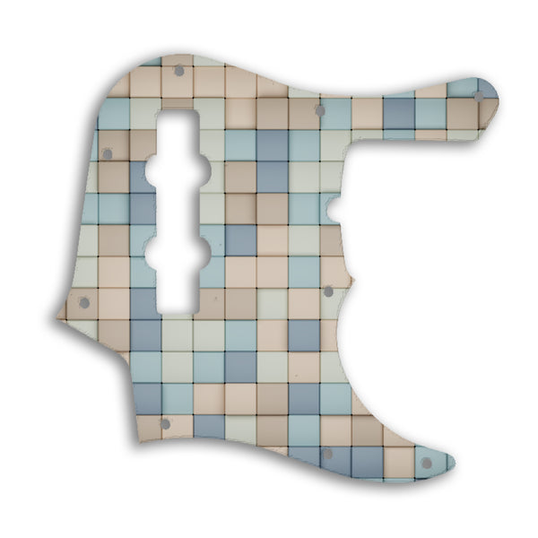 Fender Jazz Bass American Deluxe 4 String (22 Fret) Custom Pickguard Scratchplate TILES Design