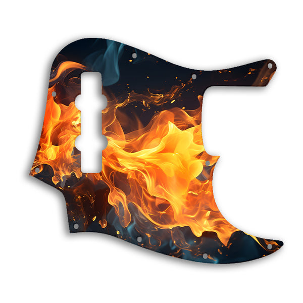 Fender Jazz Bass Highway One Custom Pickguard Scratchplate Fire Design