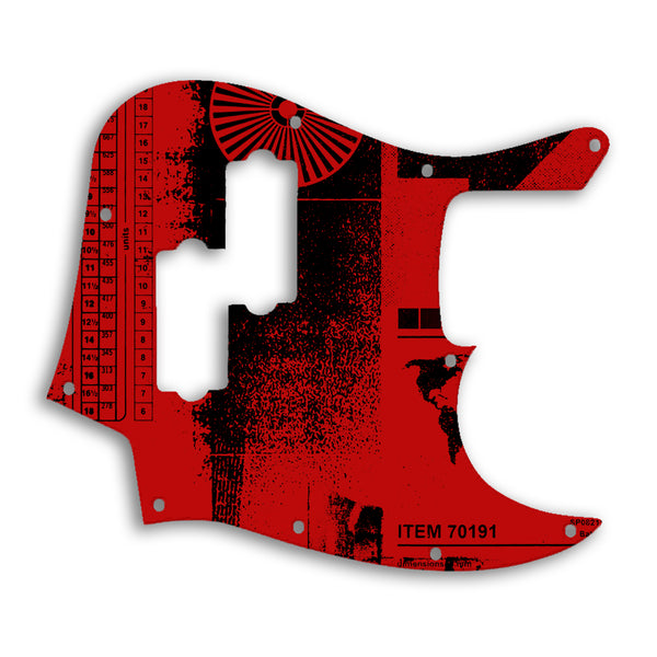 Fender Jazz Bass Blacktop Custom Pickguard Scratchplate ABSTRACT Design