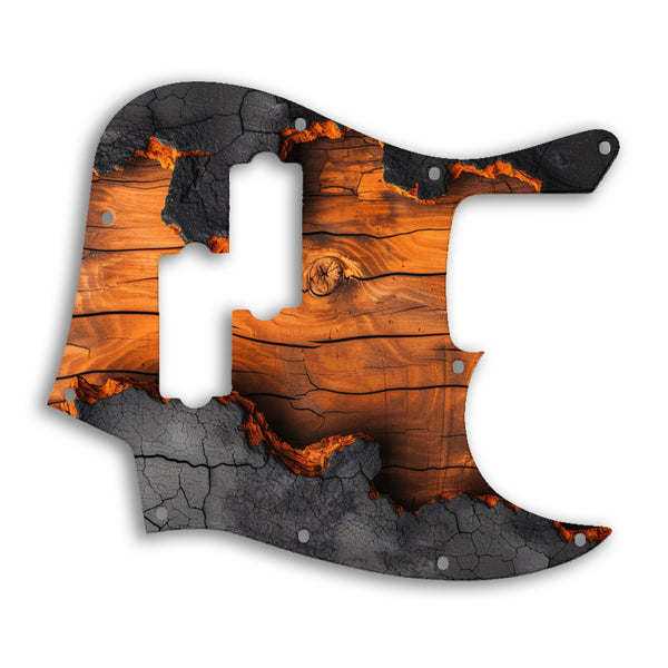 Fender Jazz Bass Blacktop Custom Pickguard Scratchplate Wood Design