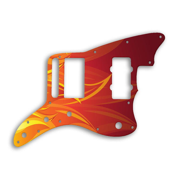 Fender Jazzmaster Blacktop Custom Pickguard Scratchplate Fire Design