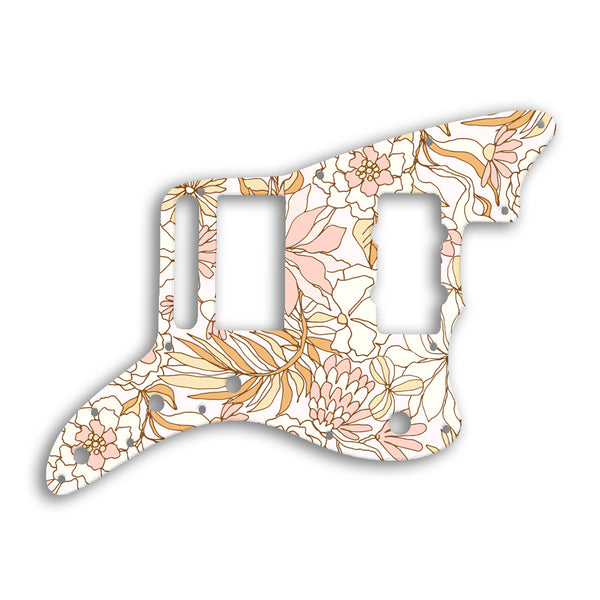 Fender Jazzmaster Blacktop Custom Pickguard Scratchplate FLOWERS Design