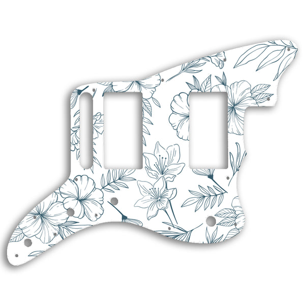 Fender Jazzmaster Special Edition Blacktop HH Custom Pickguard Scratchplate Floral Design