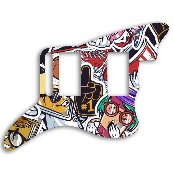 Fender Jazzmaster Special Edition Blacktop HH Custom Pickguard Scratchplate STICKER Design