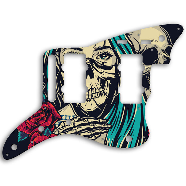 Fender Jazzmaster Troy Van Leeuwen Custom Pickguard Scratchplate Skull Design