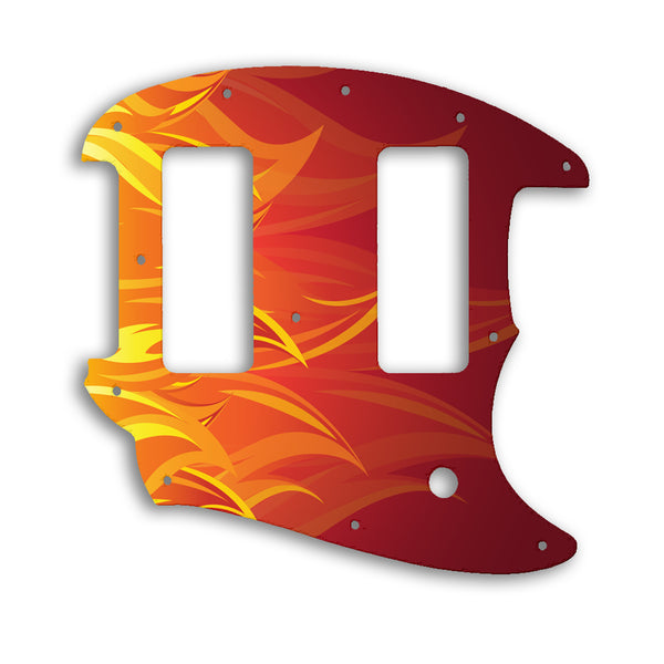 Fender Offset Series Mustang Custom Pickguard Scratchplate Fire Design