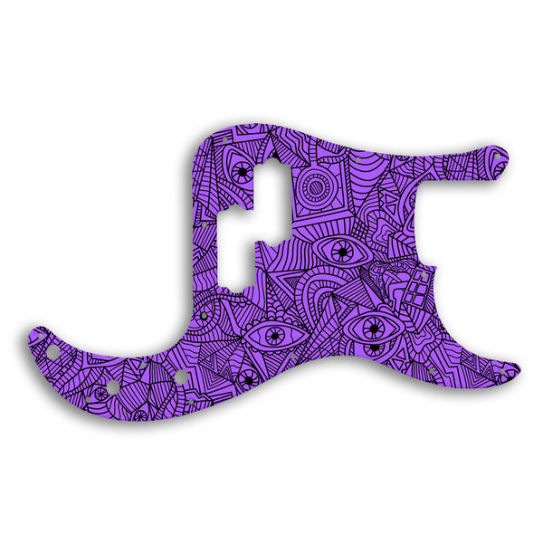 Fender Precision Bass Mexican Custom Pickguard Scratchplate Abstract Design