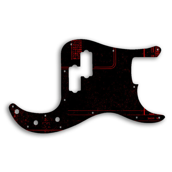 Fender Precision Bass Mexican Custom Pickguard Scratchplate ABSTRACT Design