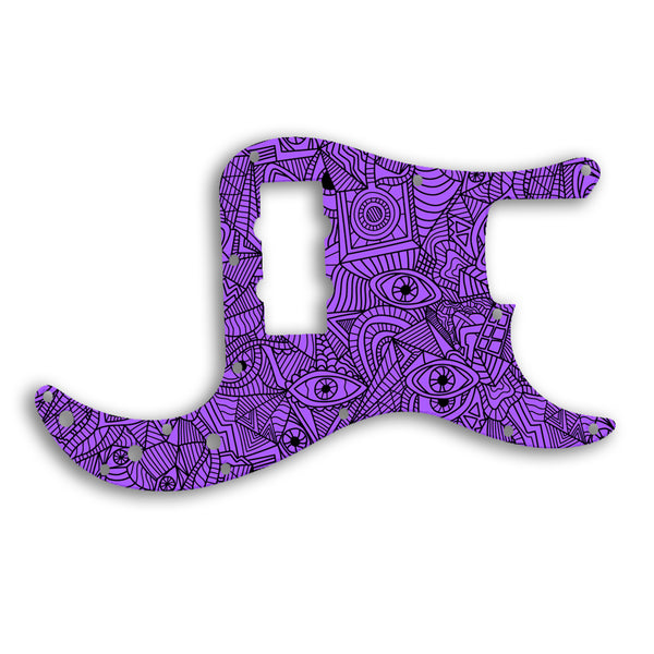 Fender Precision Bass Blacktop Custom Pickguard Scratchplate Abstract Design