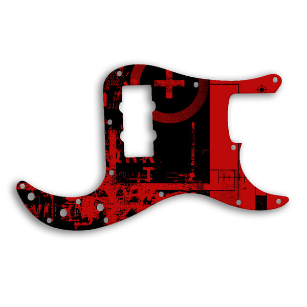 Fender Precision Bass Blacktop Custom Pickguard Scratchplate ABSTRACT Design