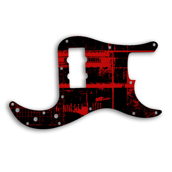 Fender Precision Bass Blacktop Custom Pickguard Scratchplate ABSTRACT Design