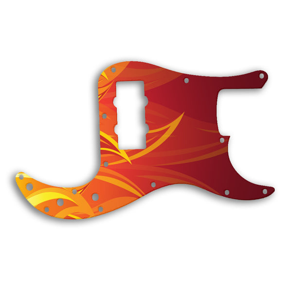 Fender Precision Bass Blacktop Custom Pickguard Scratchplate Fire Design