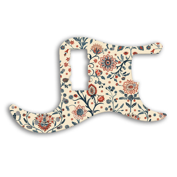 Fender Precision Bass Blacktop Custom Pickguard Scratchplate INDIAN_FLORAL Design