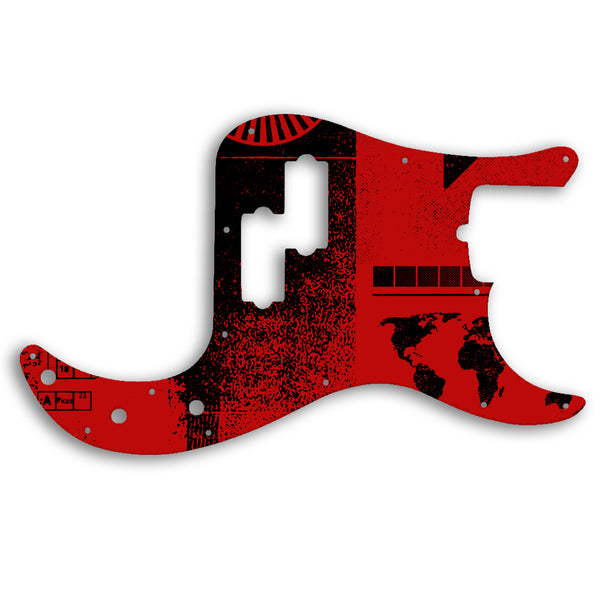 Fender PRECISION BASS AMERICAN PROFESSIONAL 4 STRING Custom Pickguard Scratchplate ABSTRACT Design