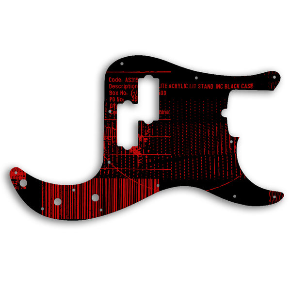 Fender PRECISION BASS AMERICAN PROFESSIONAL 4 STRING Custom Pickguard Scratchplate ABSTRACT Design