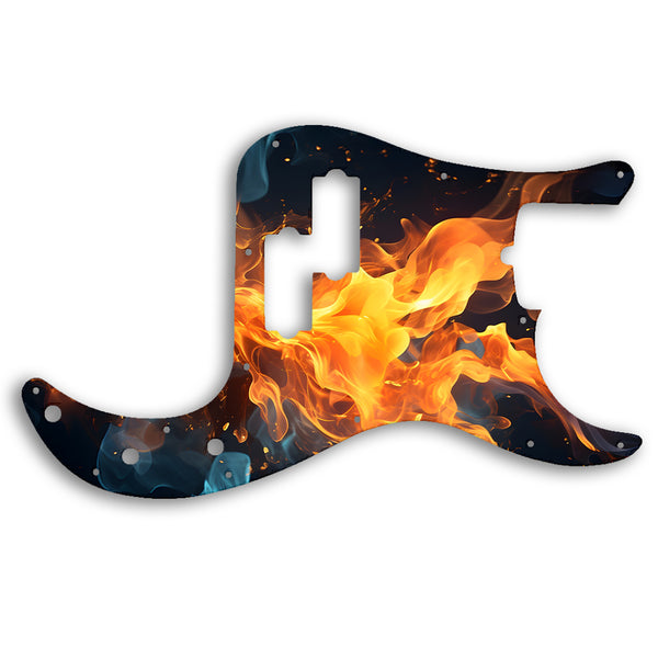 Fender PRECISION BASS AMERICAN PROFESSIONAL 4 STRING Custom Pickguard Scratchplate Fire Design