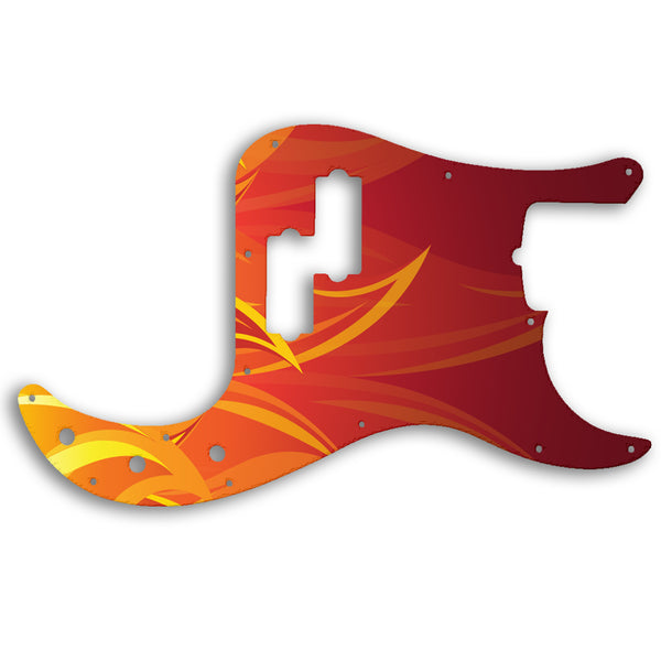 Fender Precision Bass American Performer Custom Pickguard Scratchplate Fire Design