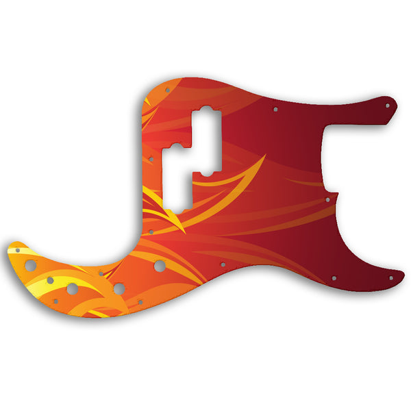 Fender PRECISION BASS 2005-PRESENT MADE IN MEXICO DELUXE ACTIVE SPECIAL Custom Pickguard Scratchplate Fire Design