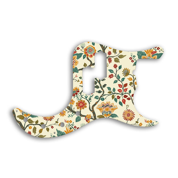 Fender Replacement Fender Precision Bass American Deluxe Pickguard Custom Pickguard Scratchplate INDIAN_FLORAL Design