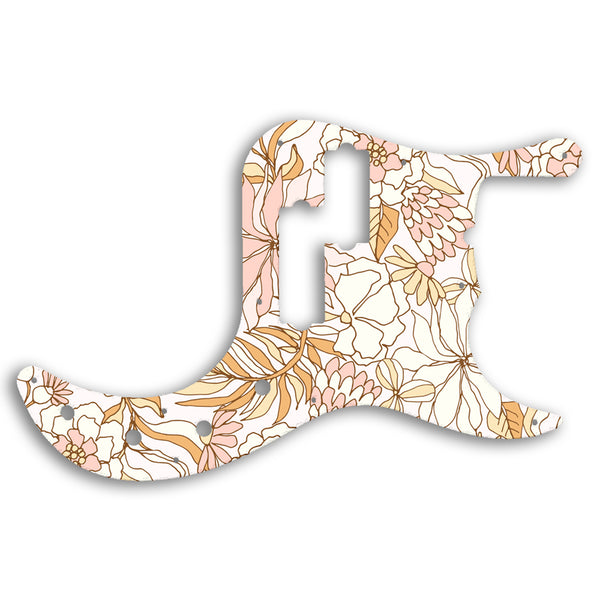 Fender Replacement Fender Precision Bass 5 String American Deluxe Pickguard Custom Pickguard Scratchplate FLOWERS Design