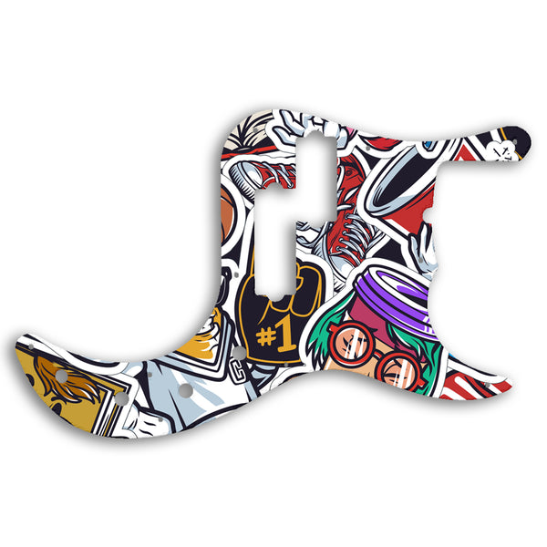 Fender Replacement Fender Precision Bass 5 String American Deluxe Pickguard Custom Pickguard Scratchplate STICKER Design