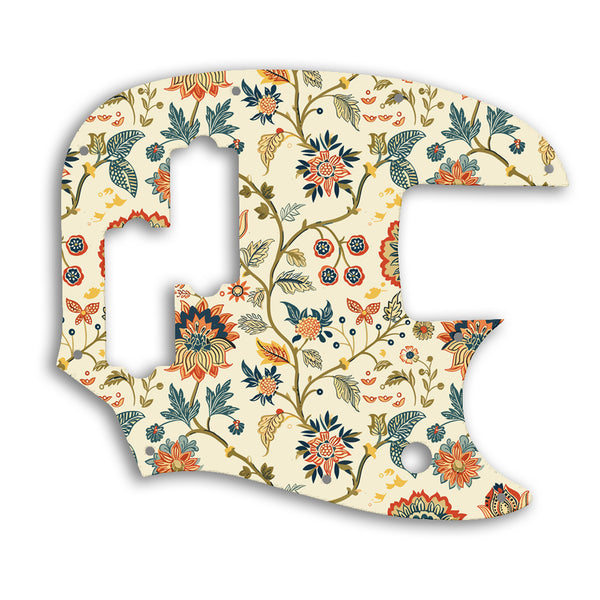 Fender SHORT SCALE MUSTANG BASS PJ Custom Pickguard Scratchplate INDIAN_FLORAL Design