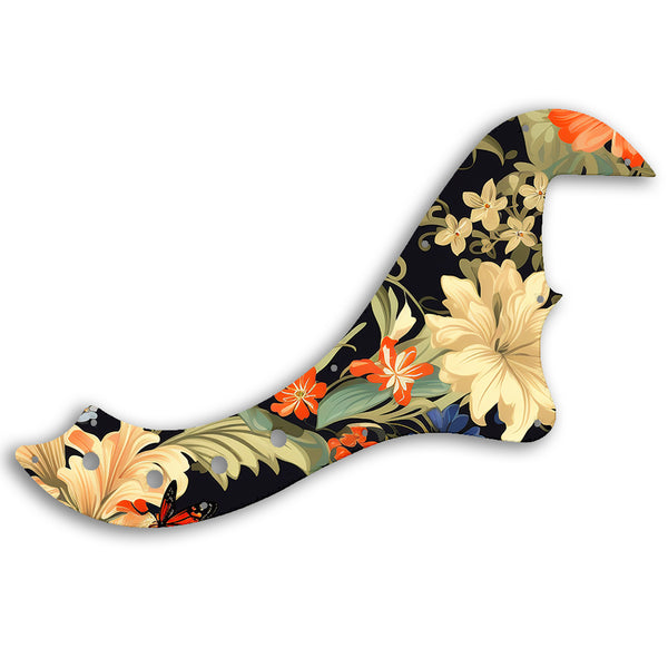 Fender SQUIER BY FENDER DELUXE DIMENSION BASS IV Custom Pickguard Scratchplate Floral Design