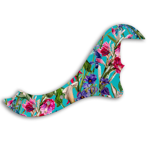 Fender SQUIER BY FENDER DELUXE DIMENSION BASS IV Custom Pickguard Scratchplate FLOWERS Design