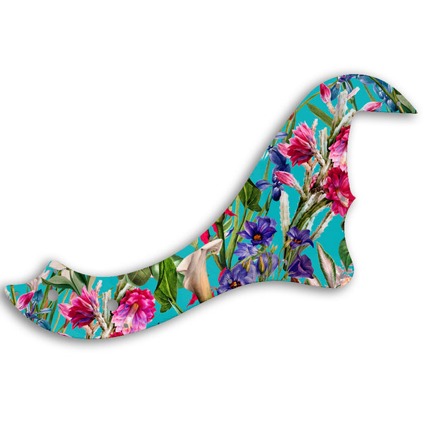 Fender STANDARD DIMENSION BASS V Custom Pickguard Scratchplate FLOWERS Design