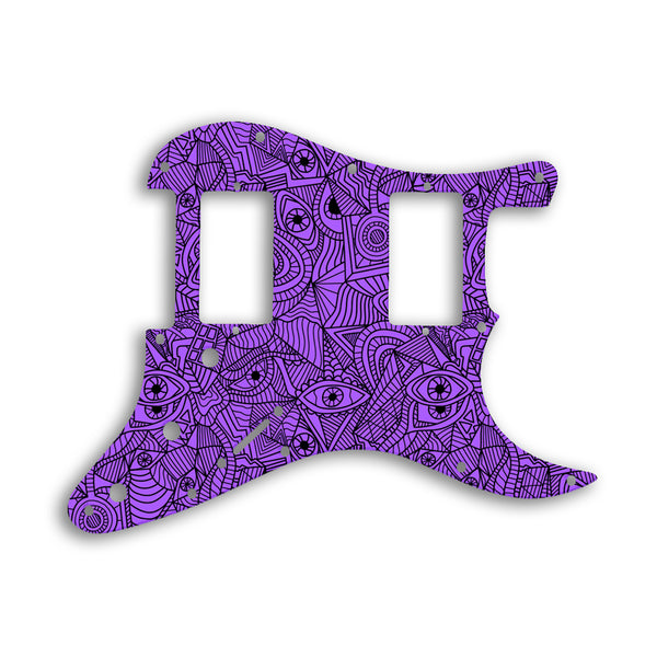 Fender Stratocaster Blacktop Series 2 Humbuckers HH Custom Pickguard Scratchplate Abstract Design