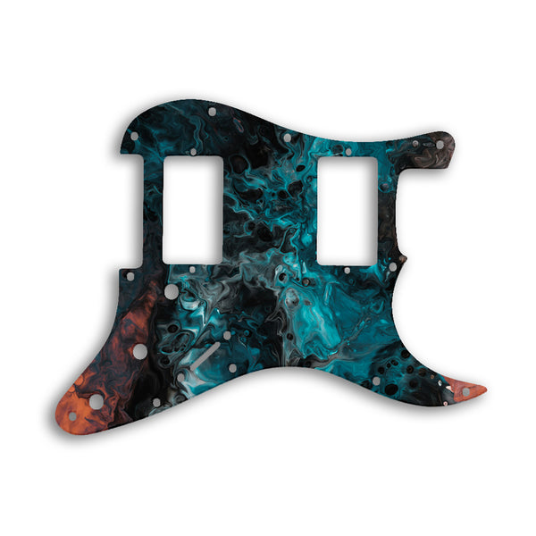 Fender Stratocaster Blacktop Series 2 Humbuckers HH Custom Pickguard Scratchplate SWIRL Design