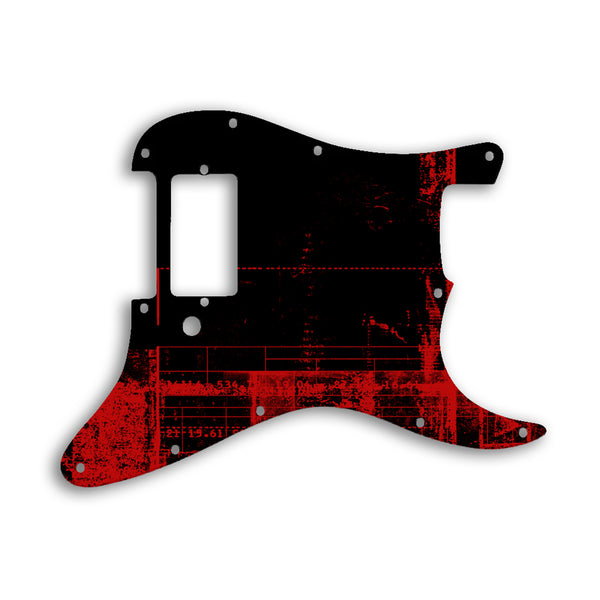 Fender Stratocaster H One Humbucker Only Custom Pickguard Scratchplate ABSTRACT Design