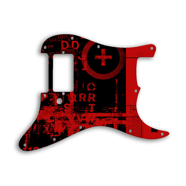 Fender Stratocaster H One Humbucker Only Custom Pickguard Scratchplate ABSTRACT Design