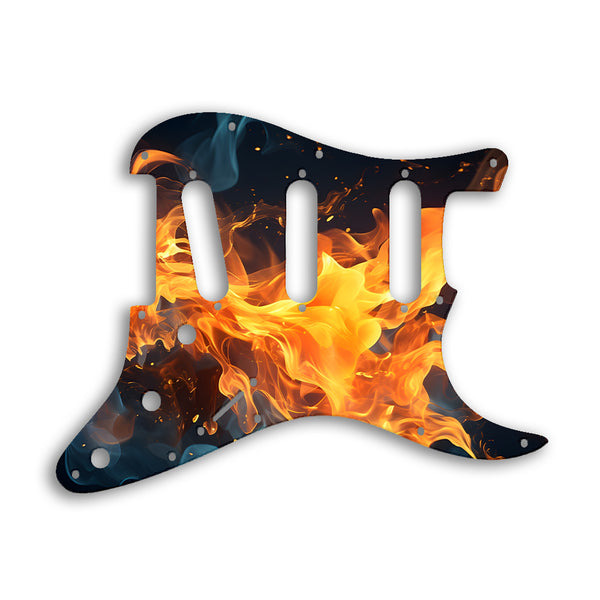 Fender Stratocaster Voodoo Custom Pickguard Scratchplate Fire Design