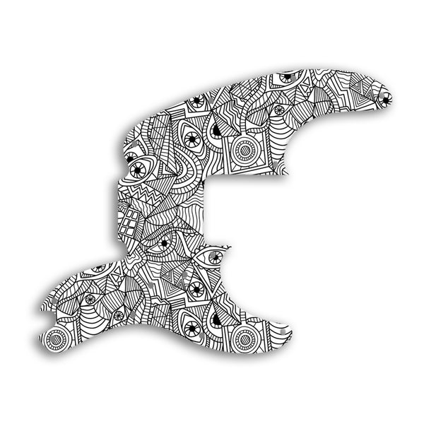 Fender Tele Bass Custom Pickguard Scratchplate Abstract Design