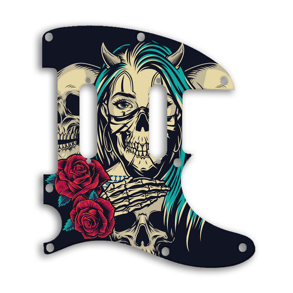 Fender TELECASTER BLACKTOP BARITONE Custom Pickguard Scratchplate Skull Design