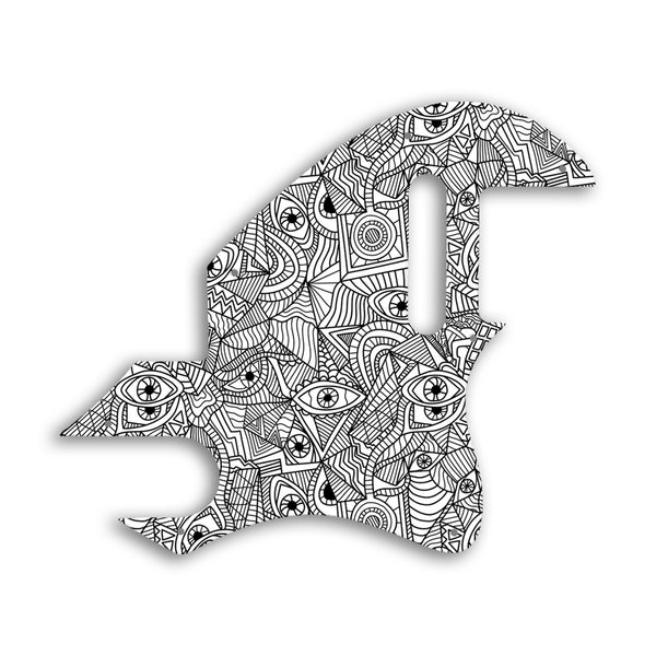 Fender TELECASTER F HOLE Custom Pickguard Scratchplate Abstract Design