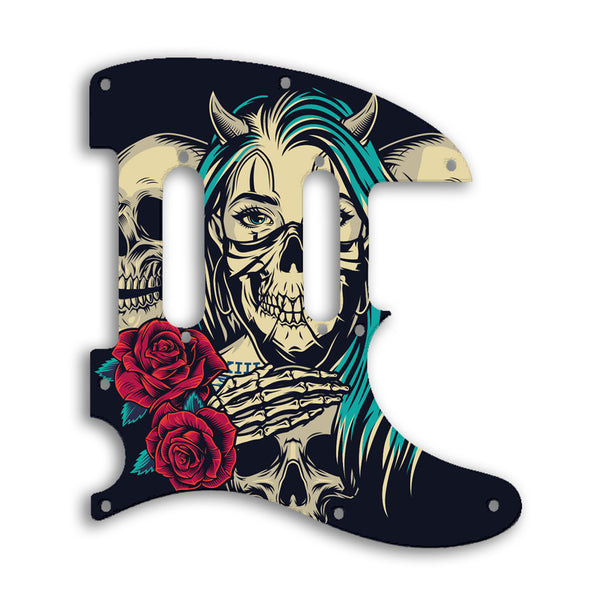 Fender TELECASTER NASHVILLE Custom Pickguard Scratchplate Skull Design